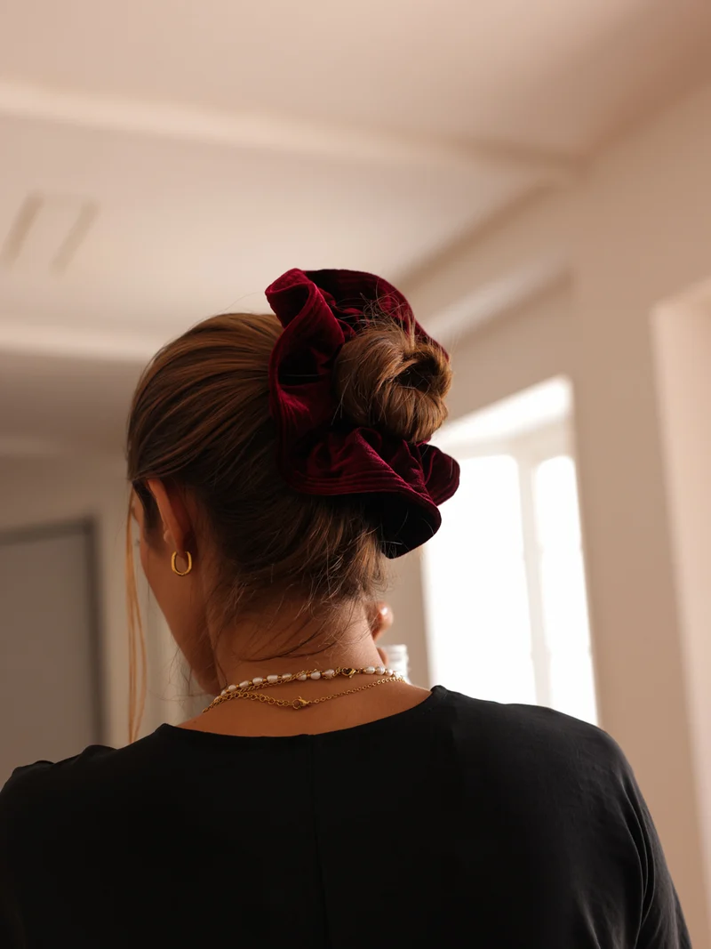 Luxe Velvet Red Scrunchie