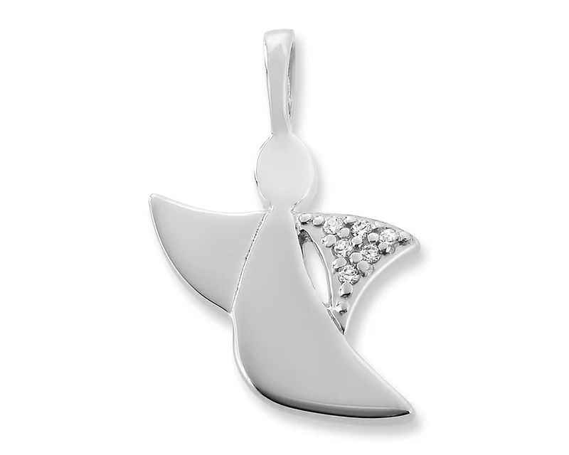 KETTENANHÄNGER ENGEL 925 SILBER ZIRKONIA STEINE KETTEN ANHÄNGER DAMEN