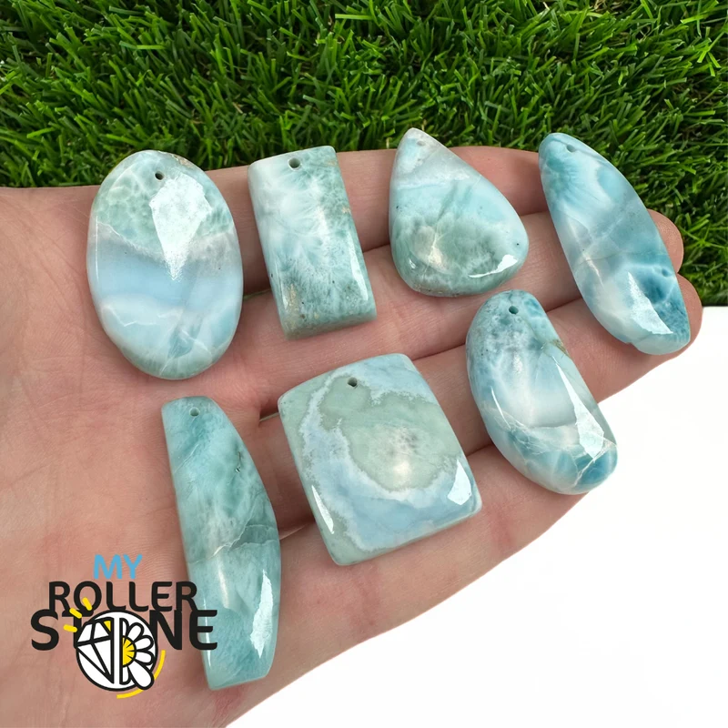 5A Larimar Durchbohrter Anhänger