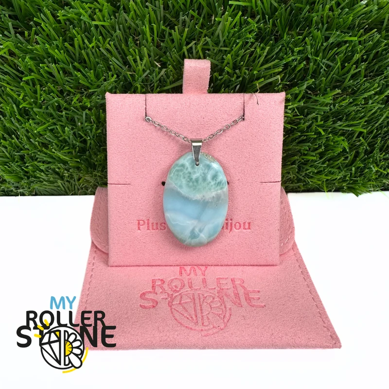 5A Larimar Durchbohrter Anhänger