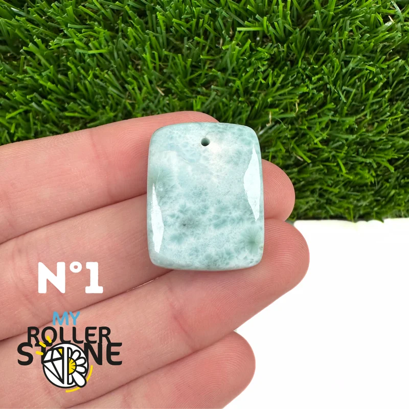 5A Larimar Durchbohrter Anhänger