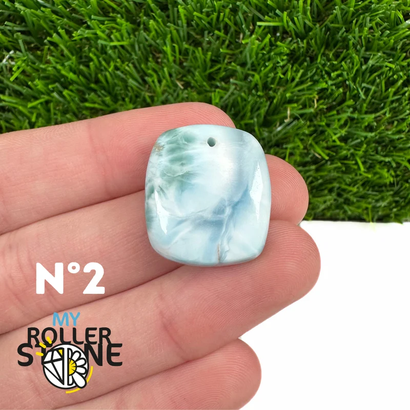 5A Larimar Durchbohrter Anhänger