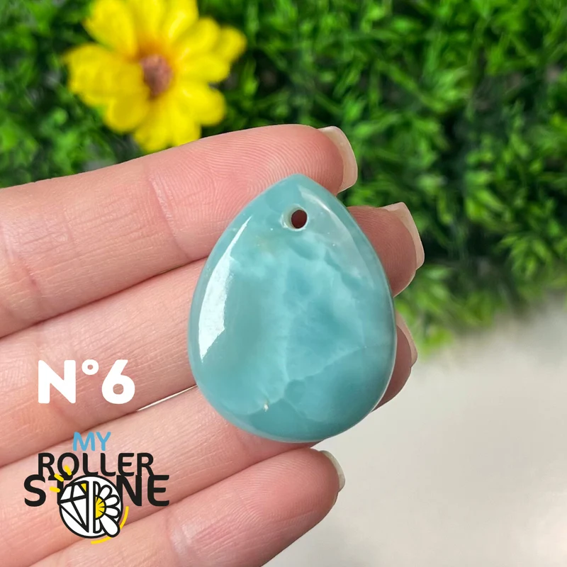 5A Larimar Durchbohrter Anhänger