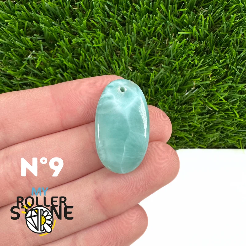 5A Larimar Durchbohrter Anhänger