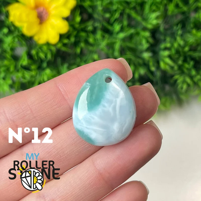 5A Larimar Durchbohrter Anhänger