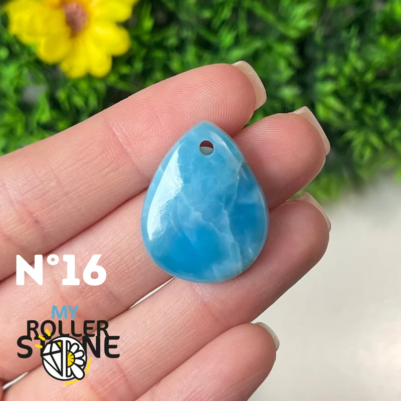 5A Larimar Durchbohrter Anhänger