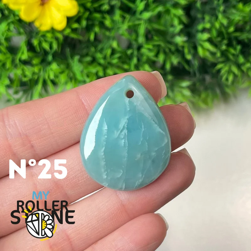 5A Larimar Durchbohrter Anhänger