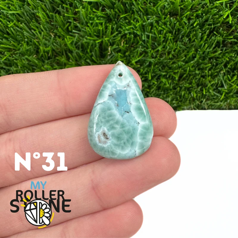 5A Larimar Durchbohrter Anhänger