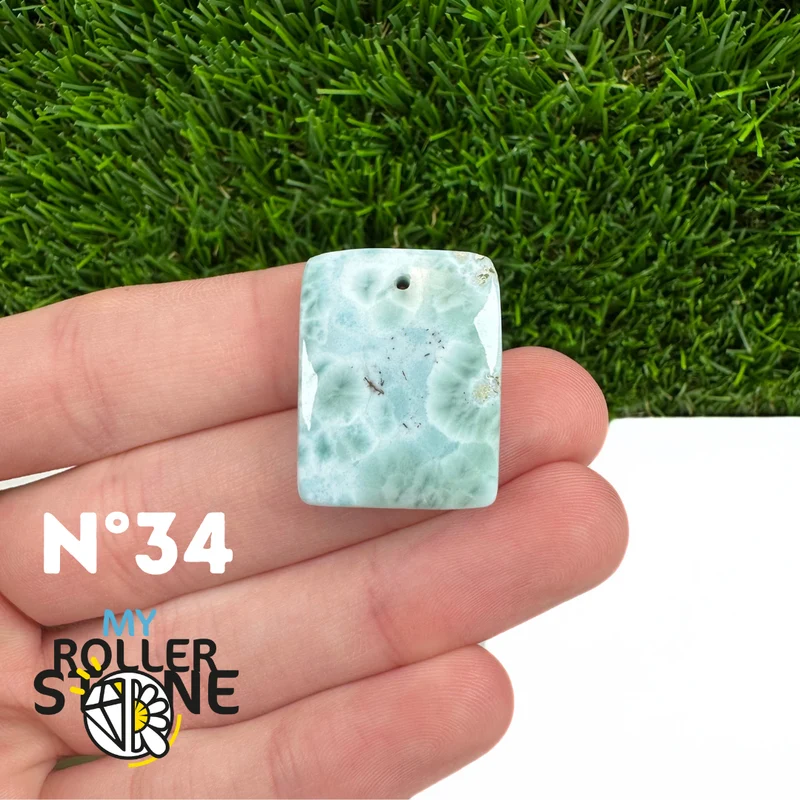 5A Larimar Durchbohrter Anhänger