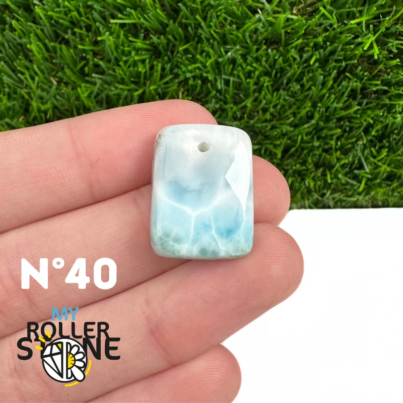 5A Larimar Durchbohrter Anhänger