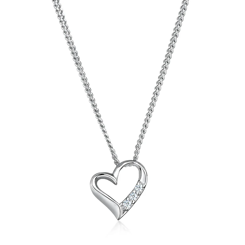 Halskette Herz | Diamant (Weiß, 0,045 ct)