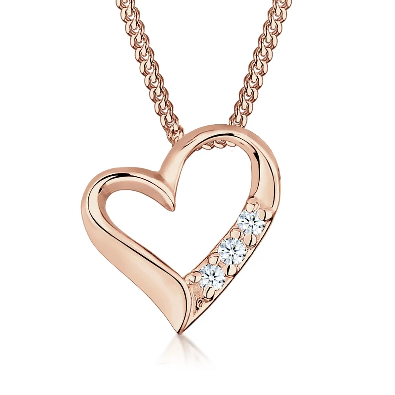 Halskette Herz | Diamant (Weiß, 0,045 ct)
