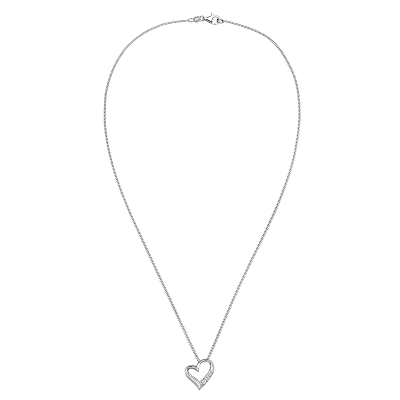 Halskette Herz | Diamant (Weiß, 0,045 ct)