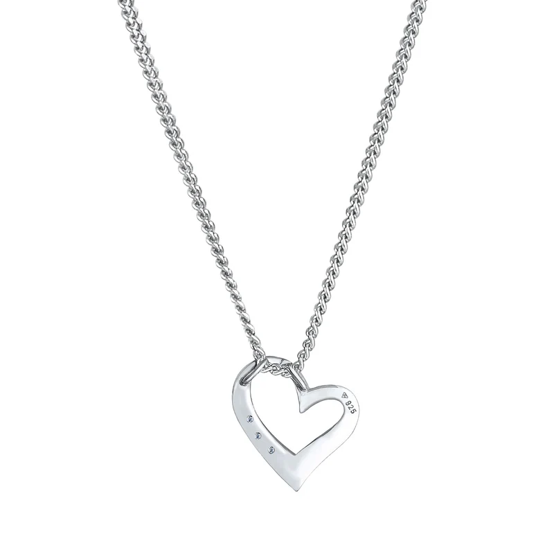 Halskette Herz | Diamant (Weiß, 0,045 ct)