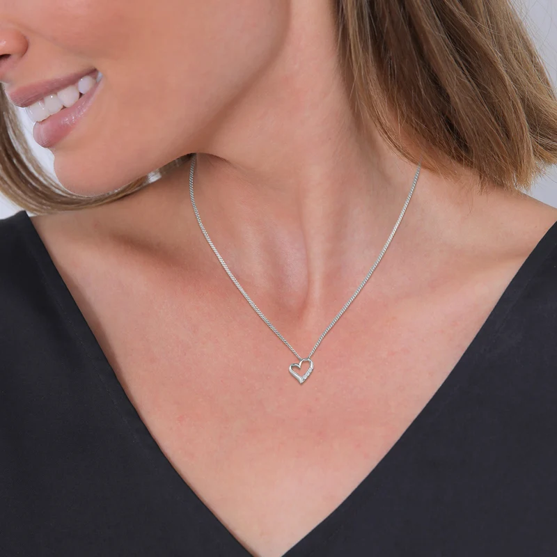 Halskette Herz | Diamant (Weiß, 0,045 ct)