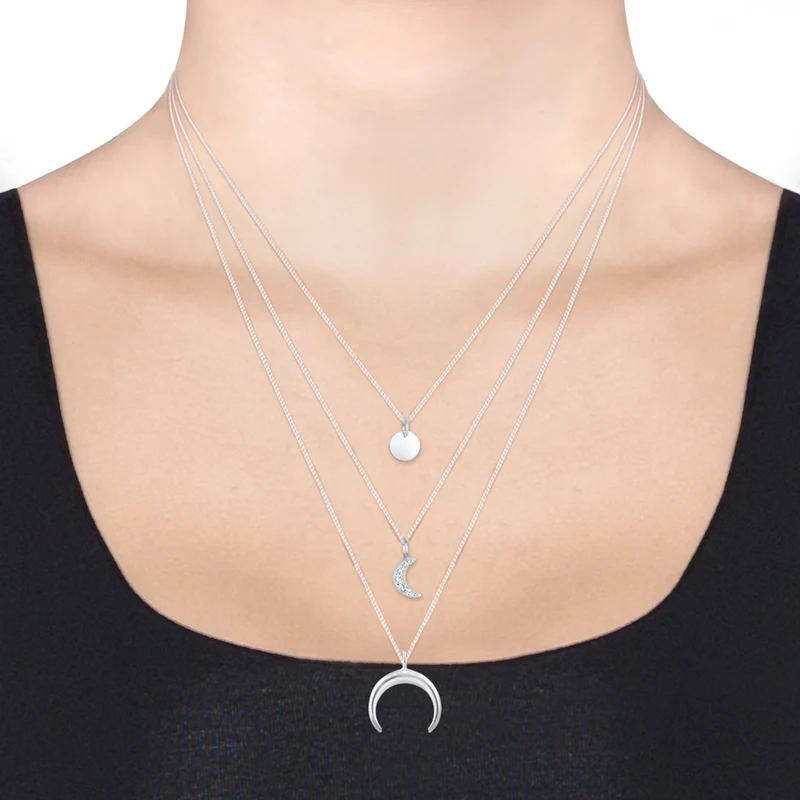 Layer-Halskette Astro | Mit Kristallen von Swarovski® (Weiß)