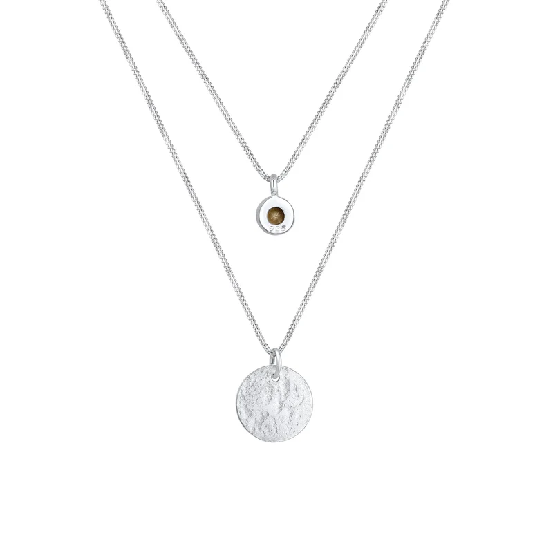 Layer-Halskette Plättchen | Mit Kristallen von Swarovski® (Weiß)