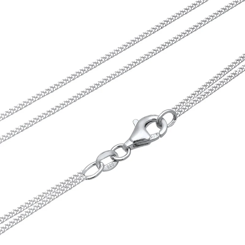 Layer-Halskette Plättchen | Mit Kristallen von Swarovski® (Weiß)