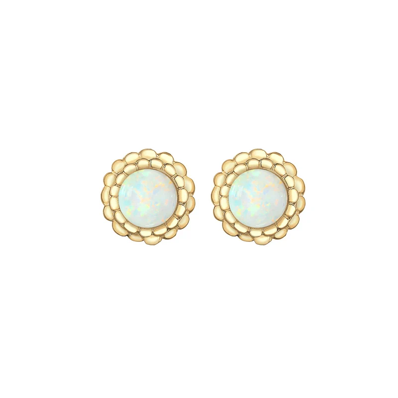 Ohrstecker Blume | Opal ( Weiß )
