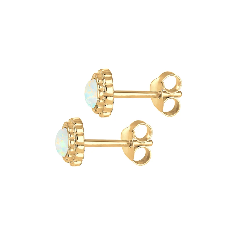 Ohrstecker Blume | Opal ( Weiß )