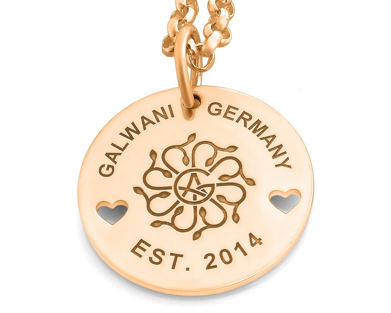 GALWANI HALSKETTE DESIGNER SCHMUCK DAMEN ROSÈGOLD SCHMUCK MARKENSCHMUCK