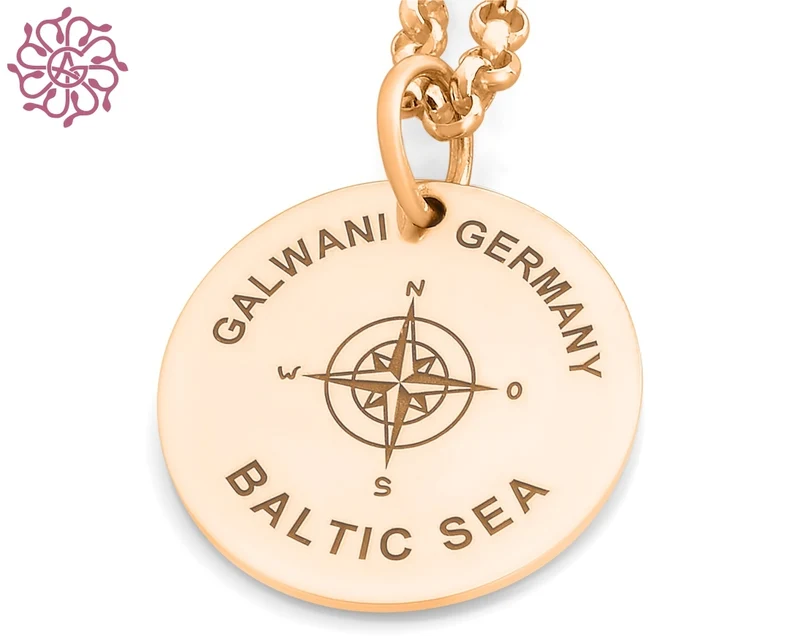 KETTE MARITIM MIT KOMPASS ROSÉ GOLD DAMEN DESIGNER SCHMUCK GALWANI