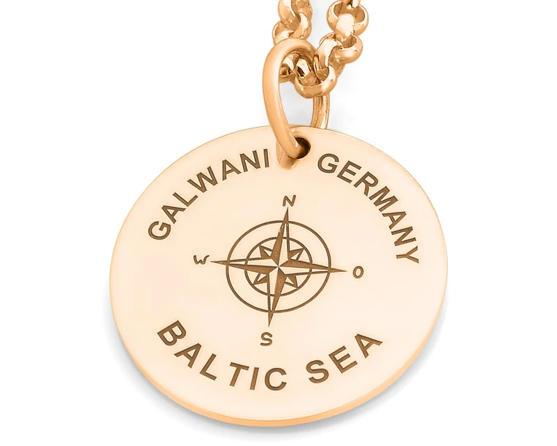 KETTE MARITIM MIT KOMPASS ROSÉ GOLD DAMEN DESIGNER SCHMUCK GALWANI