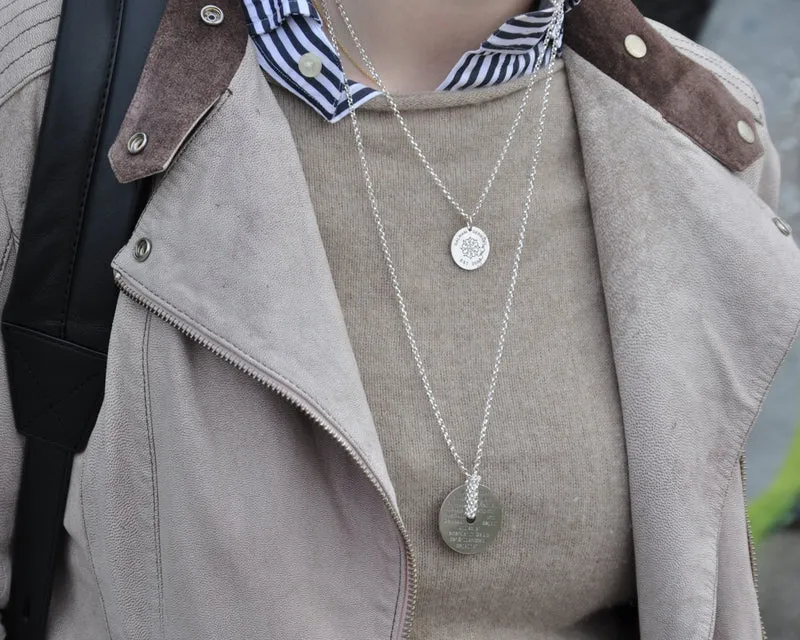 GALWANI KETTE MARITIM MIT KOMPASS VERGOLDET, DESIGNER SCHMUCK DAMEN