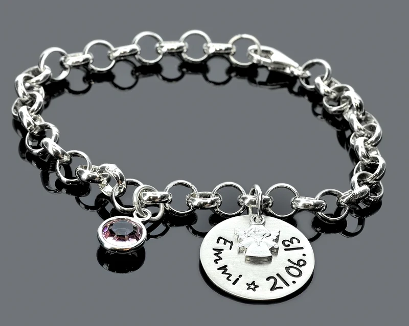 TAUFARMBAND MIT GRAVUR UND GESCHENK SCHACHTEL, KOMMUNION, SCHMUCK SCHACHTEL