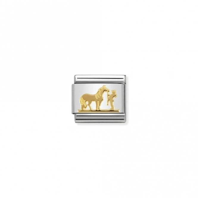 Classic Gold Horse with Rider Animal Charms