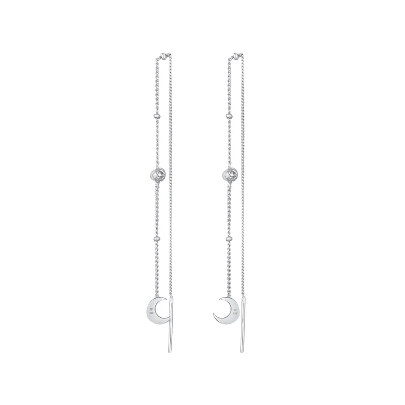 Schmuckset Halbmond | Mondstein (Weiß)
