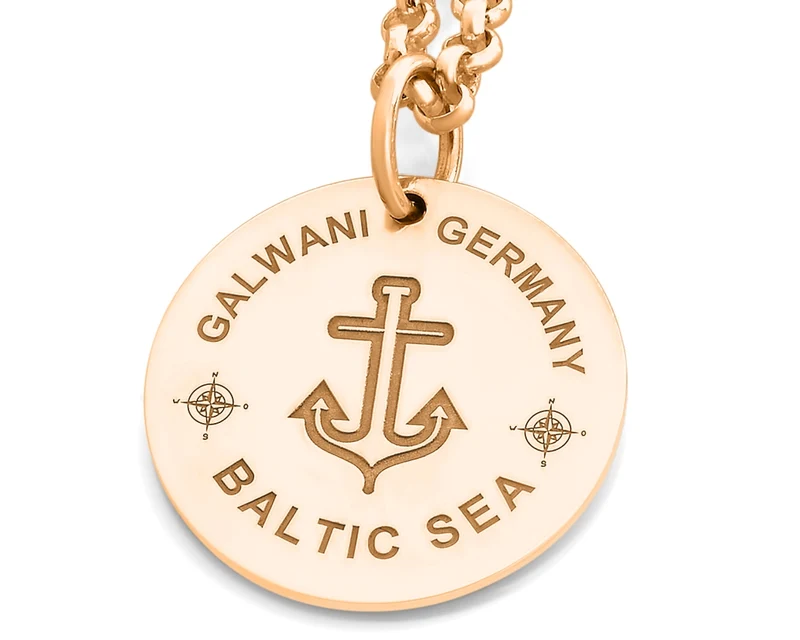 GALWANI KETTE MARITIM MIT ANKER, SCHMUCK ROSÉ VERGOLDET