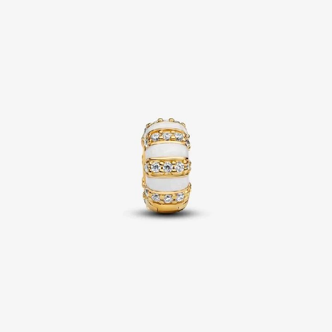 Gold Stones & Enamel Clip Charms