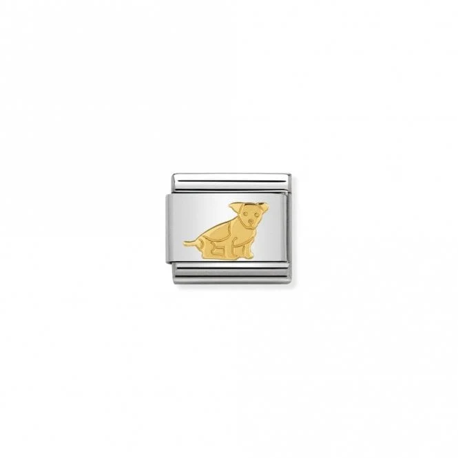 Classic Gold Seated Dog Animal Charms