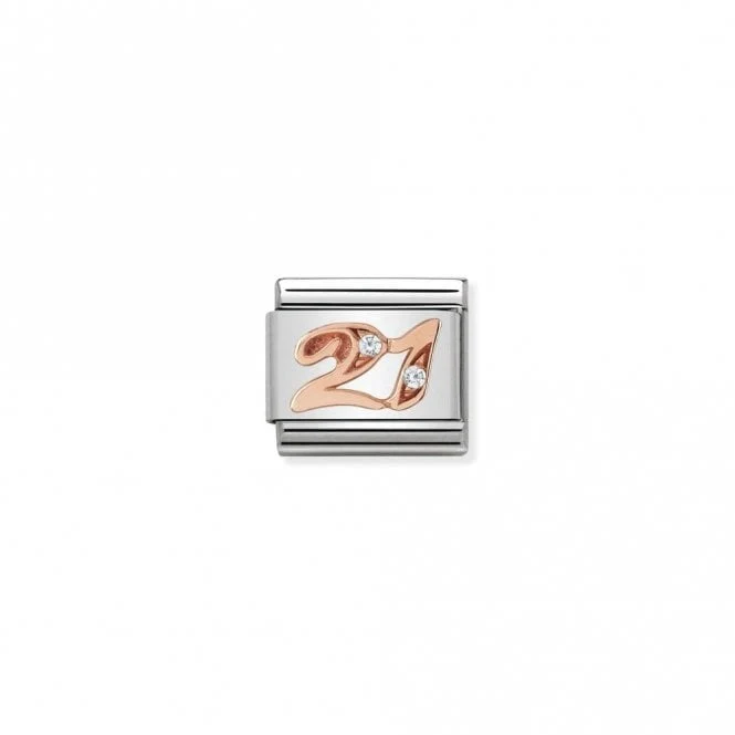 Classic Rose Gold CZ 21 Number Charms