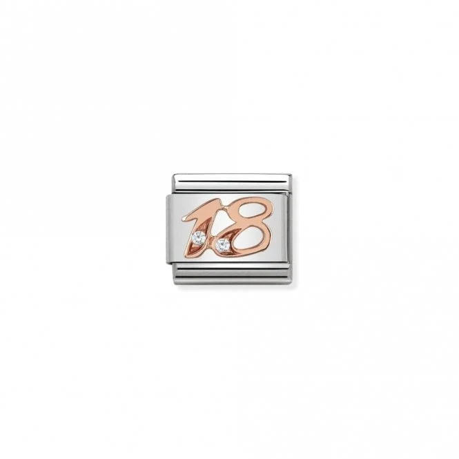 Classic Rose Gold CZ 18 Number Charms
