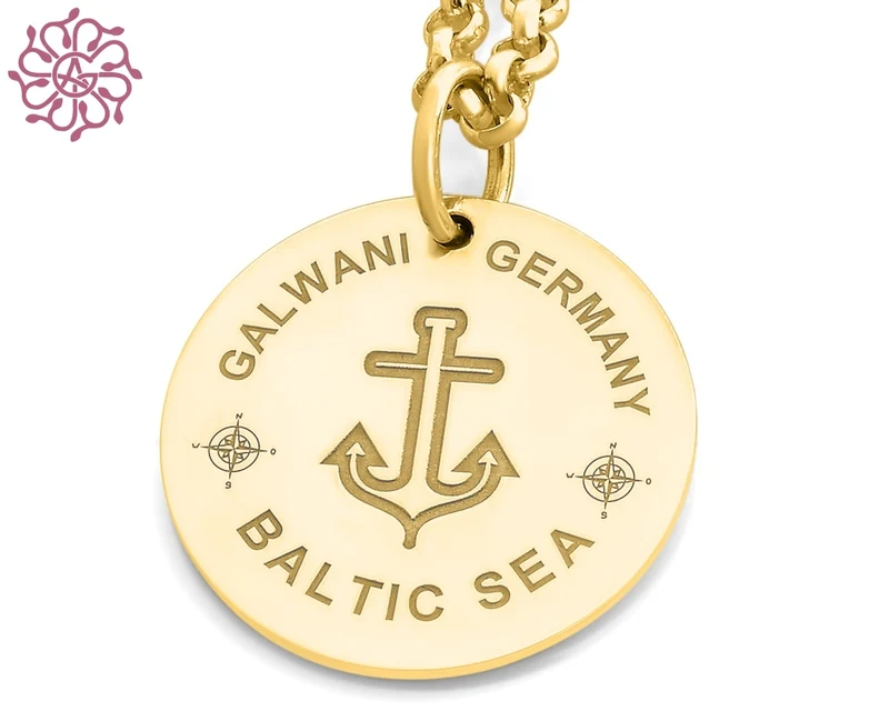 GALWANI KETTE MARITIM MIT ANKER, MARKENSCHMUCK GOLD ONLINE