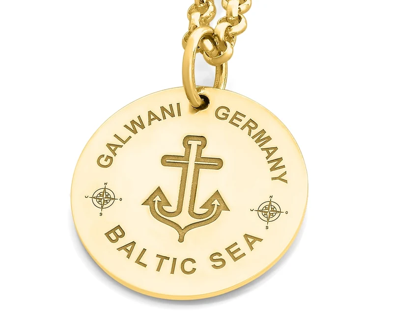 GALWANI KETTE MARITIM MIT ANKER, MARKENSCHMUCK GOLD ONLINE