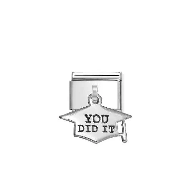 Classic Silver Engraved You Did It Graduation Hat Graduation Charms