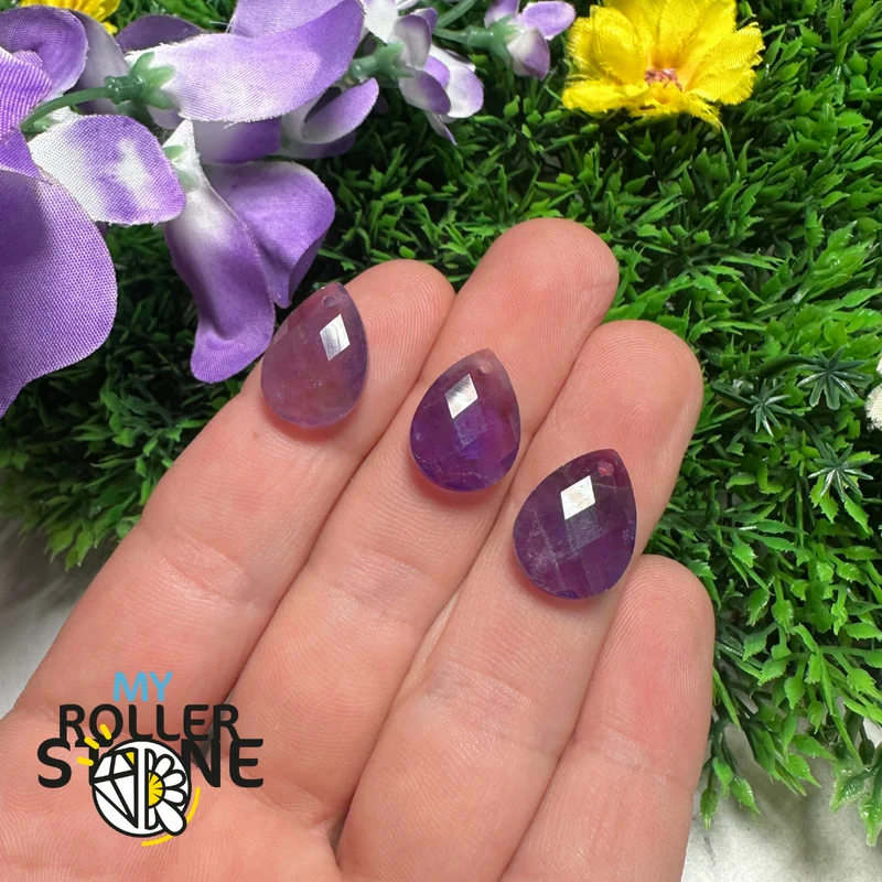 Facettierter Amethyst-Tropfenanhänger