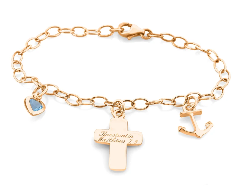 ARMBAND TAUFE KOMMUNION KREUZ GRAVUR