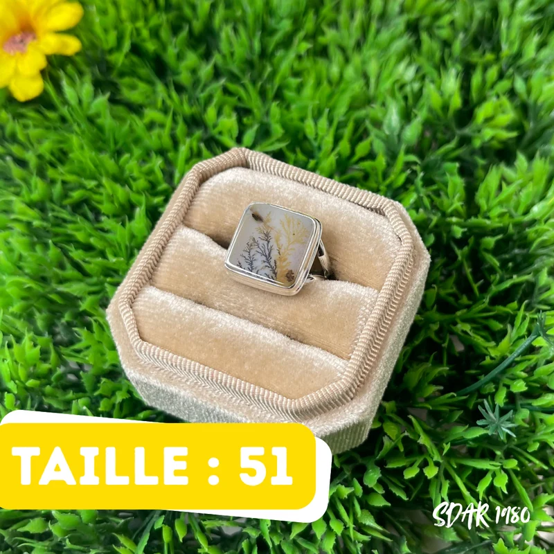Malerischer Dendriten-Achat-Ring #SDAR 1980