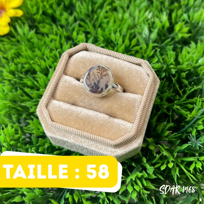 Malerischer Dendriten-Achat-Ring #SDAR 1968