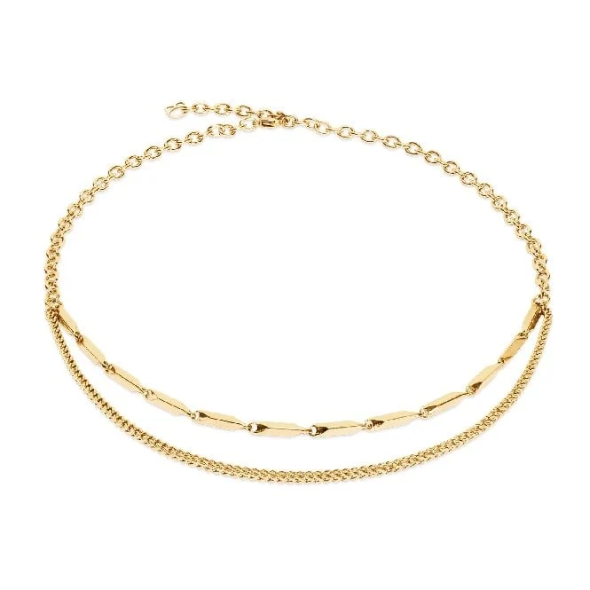 Twisted Layers Necklace in Gold