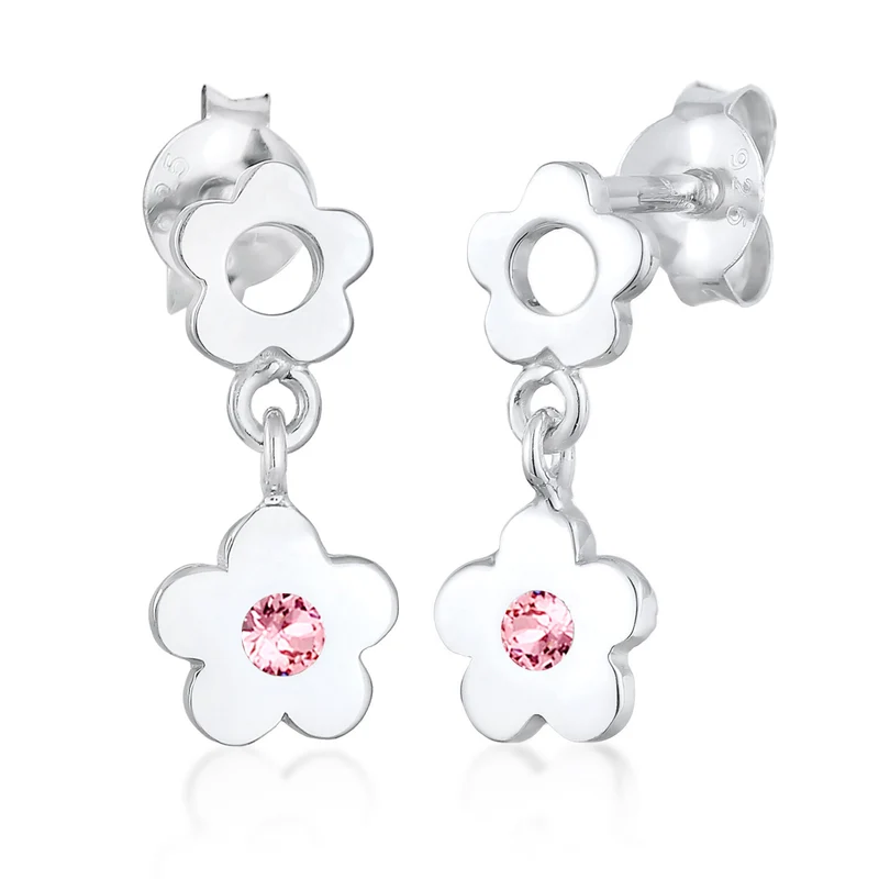 Ohrhänger Blume | Mit Kristallen von Swarovski® (Rosa)