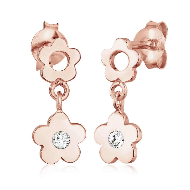 Ohrhänger Blume | Mit Kristallen von Swarovski® (Rosa)