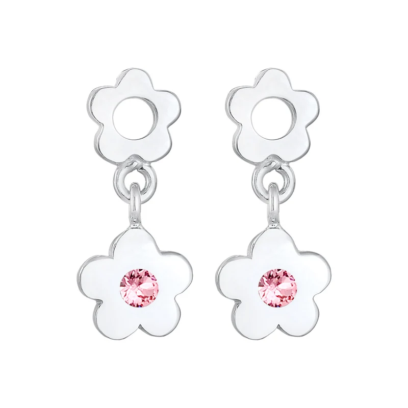 Ohrhänger Blume | Mit Kristallen von Swarovski® (Rosa)