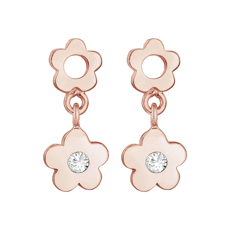 Ohrhänger Blume | Mit Kristallen von Swarovski® (Rosa)