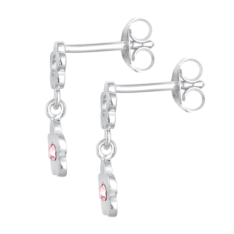 Ohrhänger Blume | Mit Kristallen von Swarovski® (Rosa)