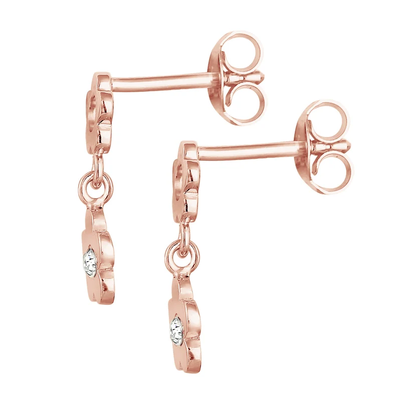Ohrhänger Blume | Mit Kristallen von Swarovski® (Rosa)